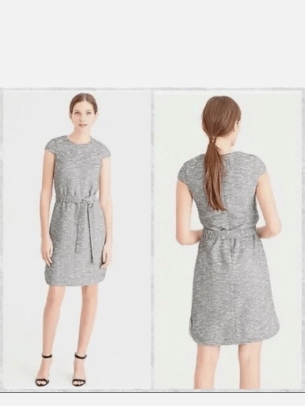 J.CREW Grey Cap Sleeve Tweed Dress - Size 8 - Picture 1 of 11